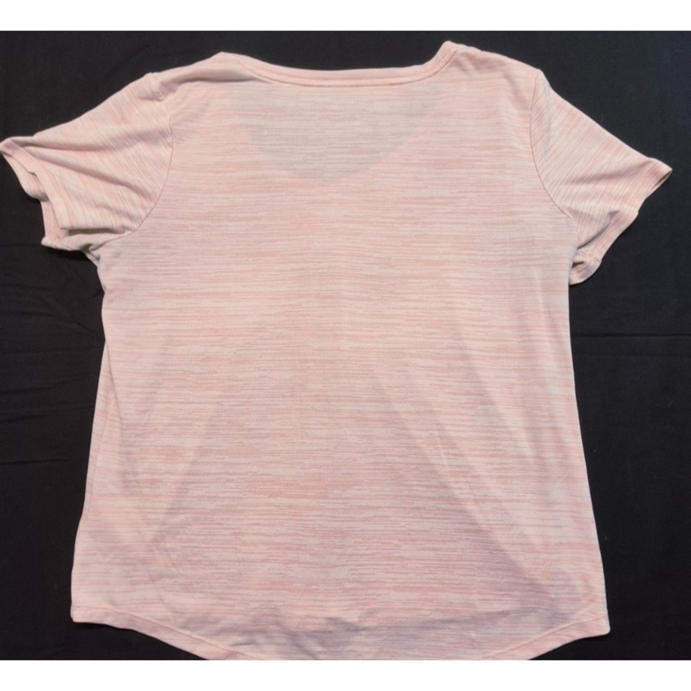 Nike women's heathered pink‎ workout athletic top v-neck black swoosh sz. XL - Picture 5 of 9